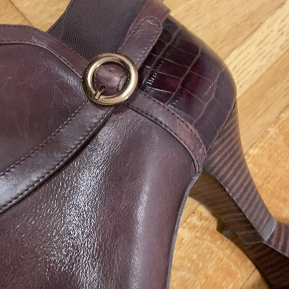 Circa Joan & David Leather Brown Heeled Boots, sz 10M - Picture 7 of 10